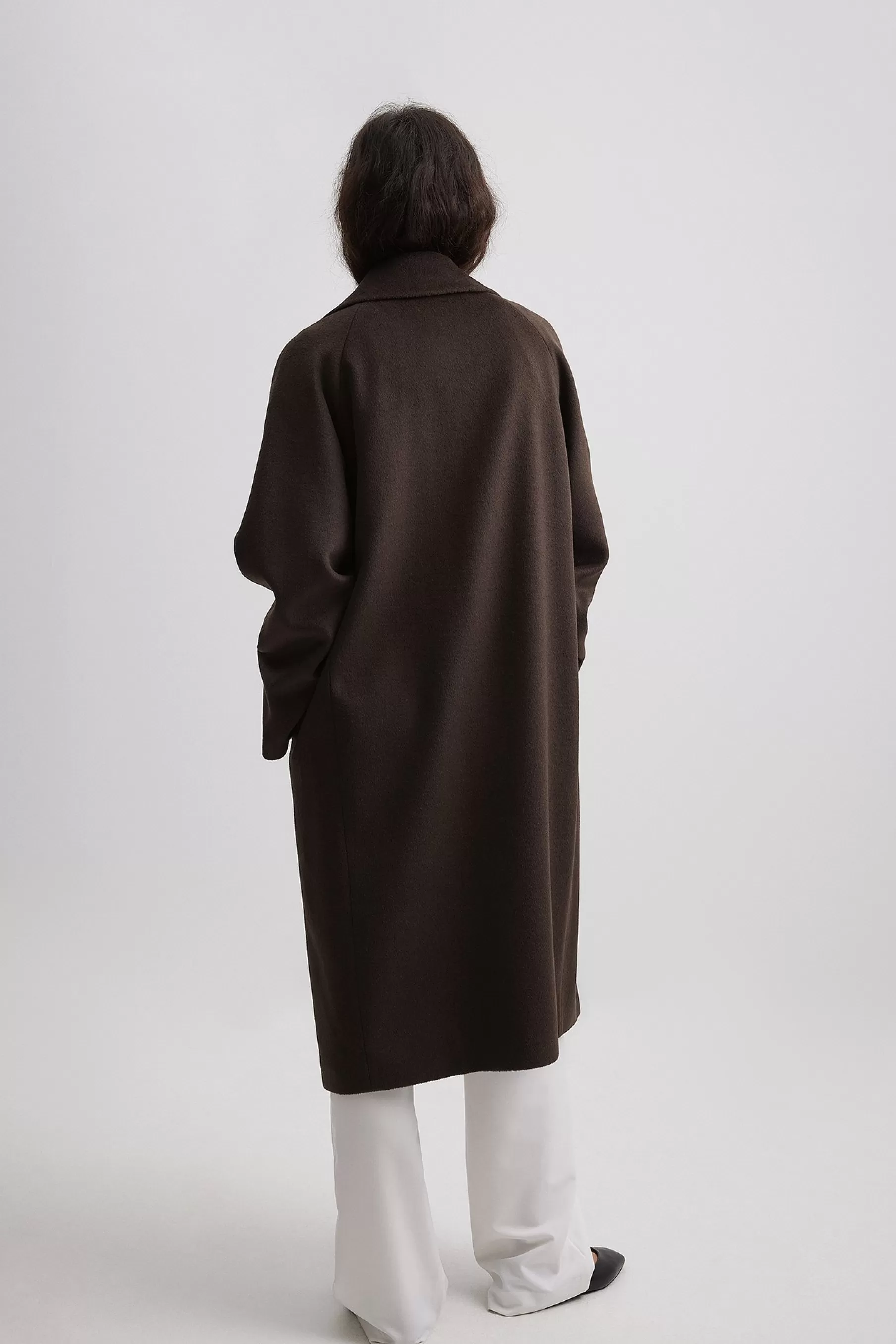 NA-KD Wool Blend Oversized Coat Brown