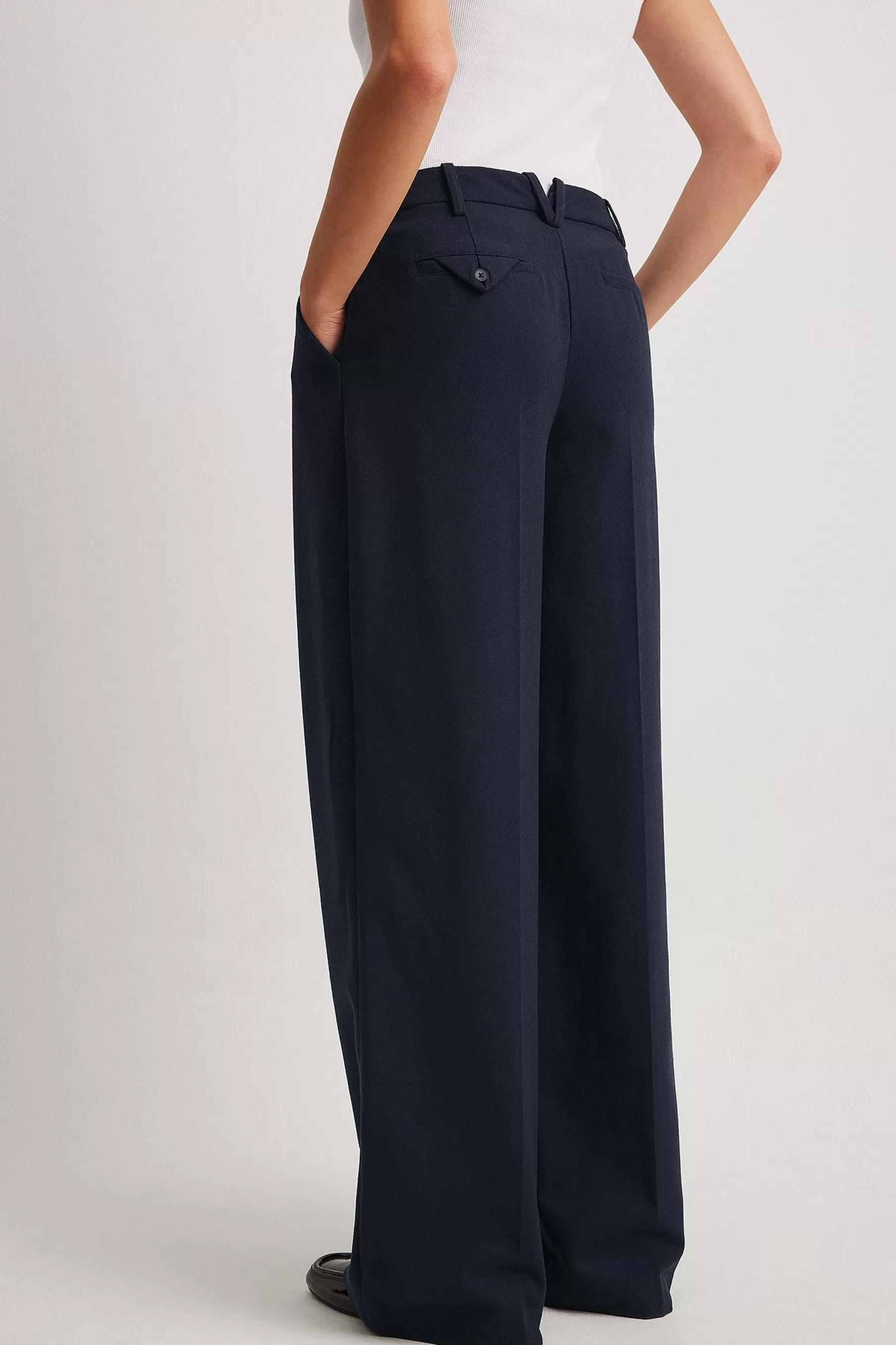 NA-KD Wool Blend Trousers Blue