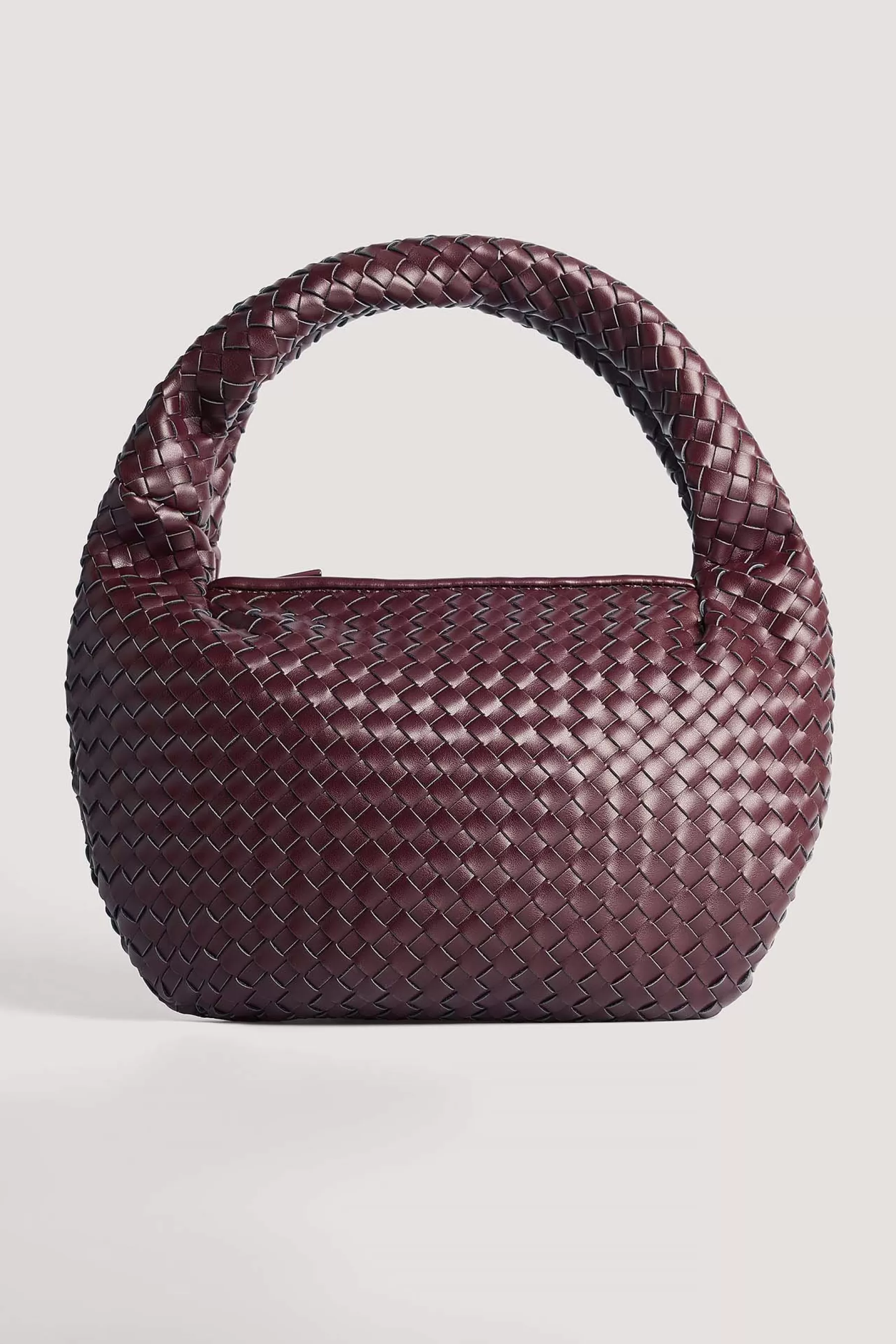 NA-KD Woven Rounded Shoulder Bag Brown