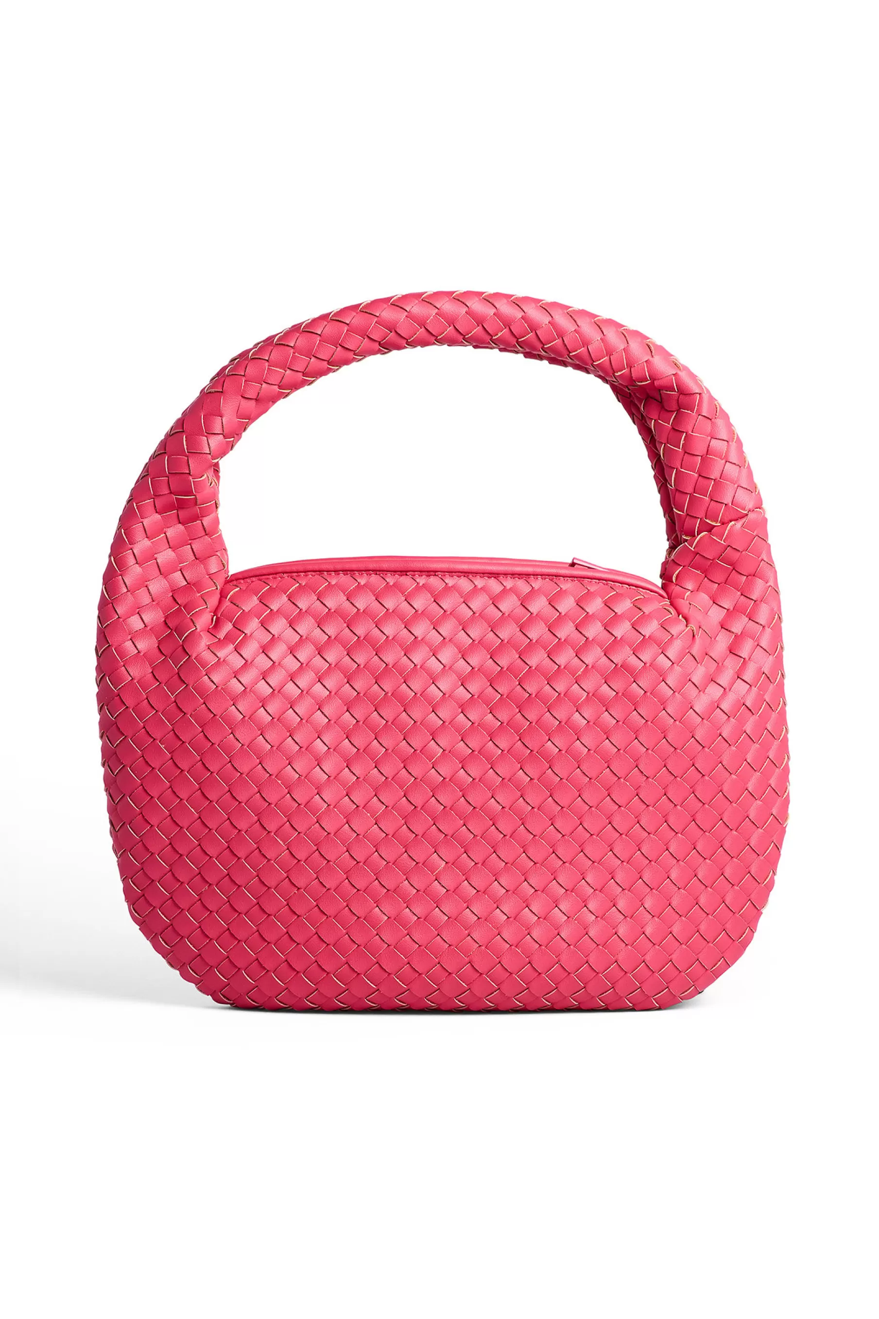 NA-KD Woven Rounded Shoulder Bag Pink