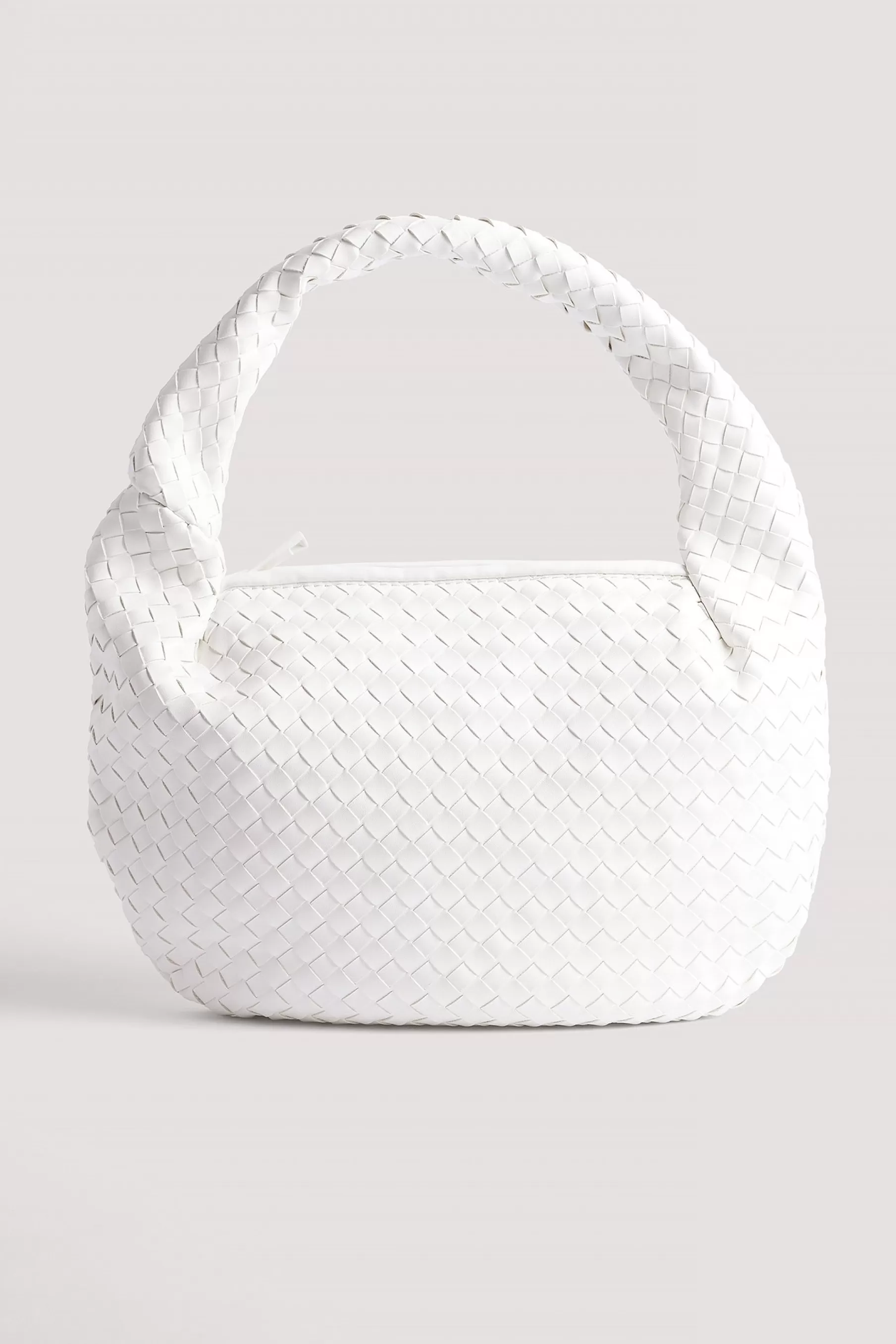 NA-KD Woven Rounded Shoulder Bag White