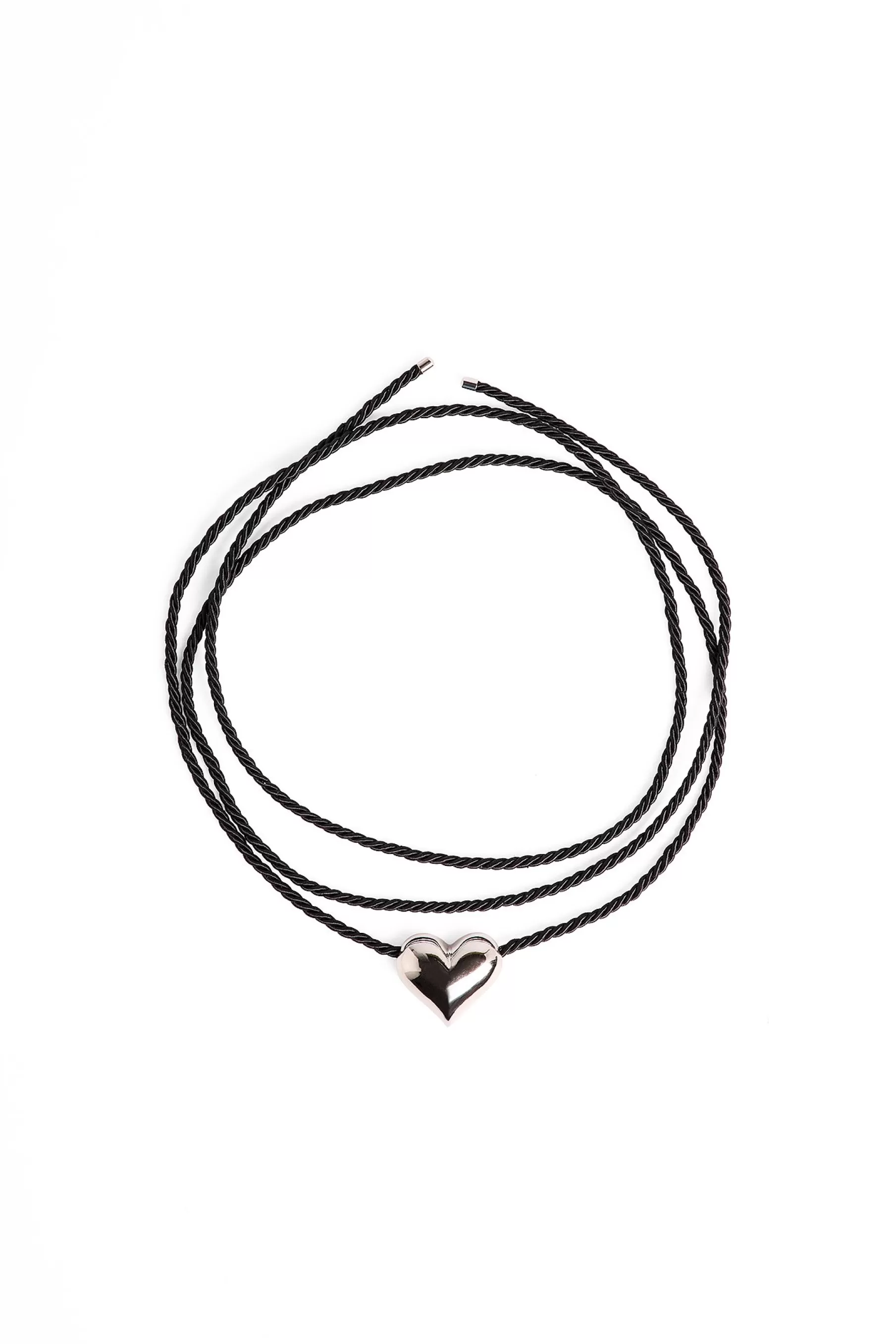 NA-KD Wrap Around Chubby Heart Necklace Silver