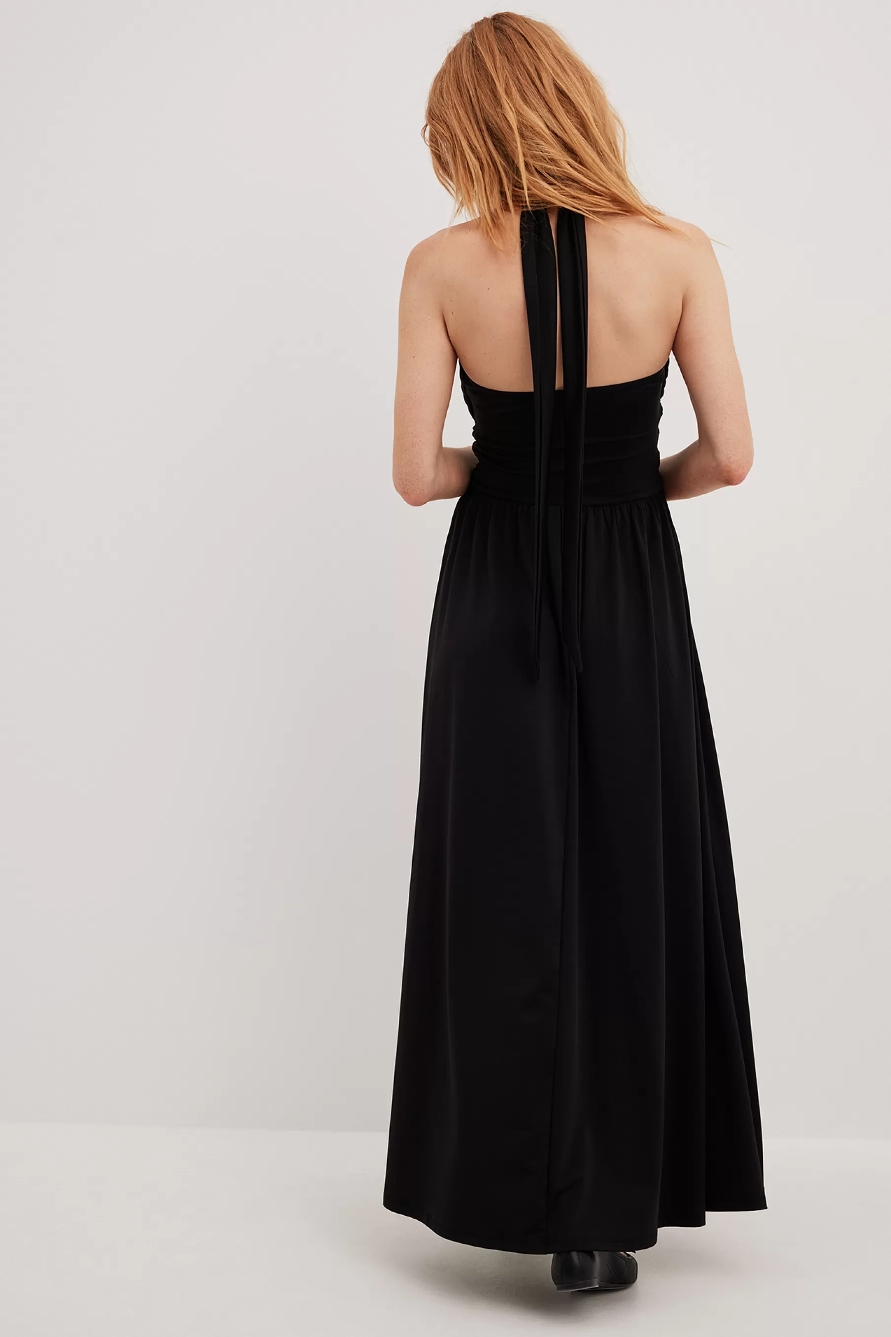 NA-KD Wrapped Maxi Gown Black